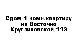 Сдам 1-комн.квартиру на Восточно-Кругликовской,113